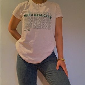 Merci beaucoup white tee